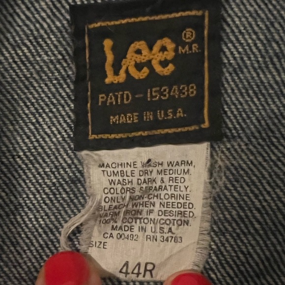 VTG Lee Denim jean Jacket 44R USA Union Made 1970’s (M102) - Picture 3 of 8